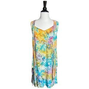 Pineapples Boutique Rainbow Tie Dye Tunic Or Cover Up Dress